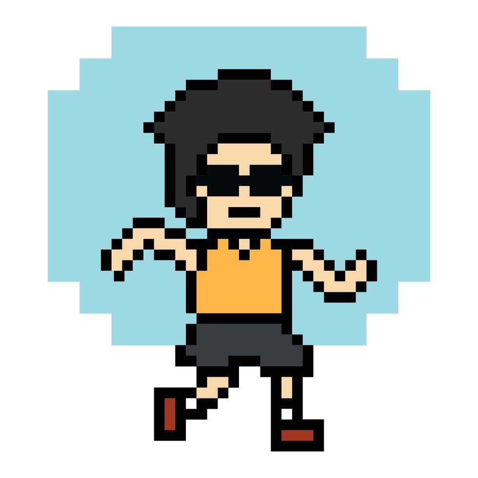 Happy man male boy jog run marathon cartoon exercise design. vector