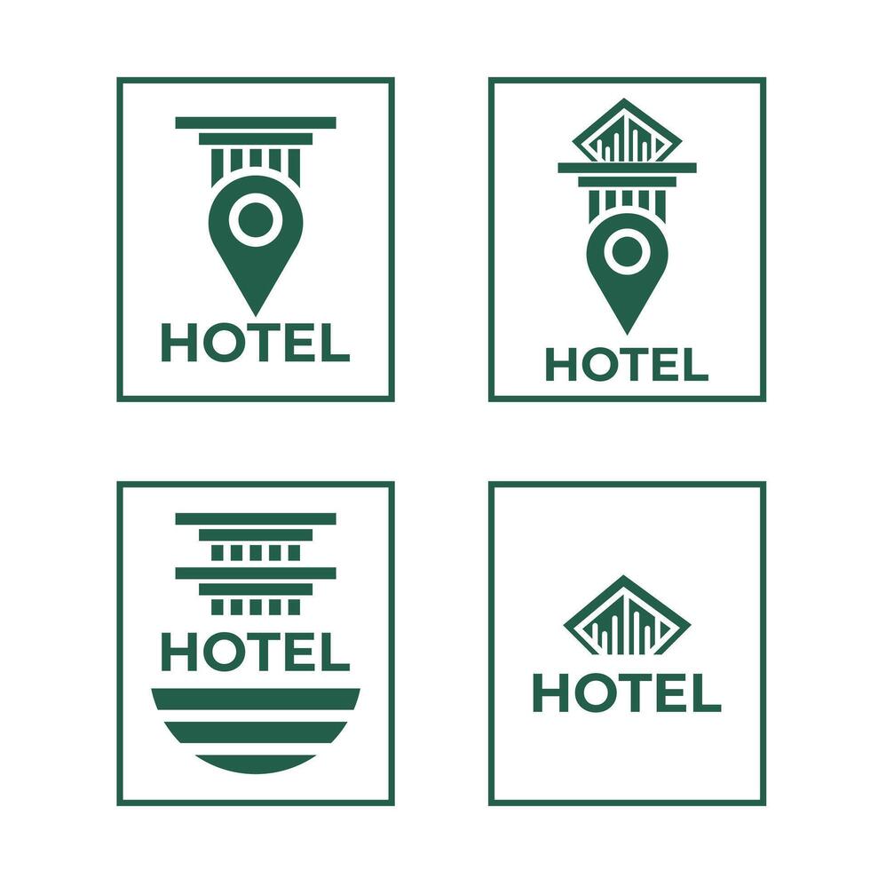 Resort and hotel logo design vector