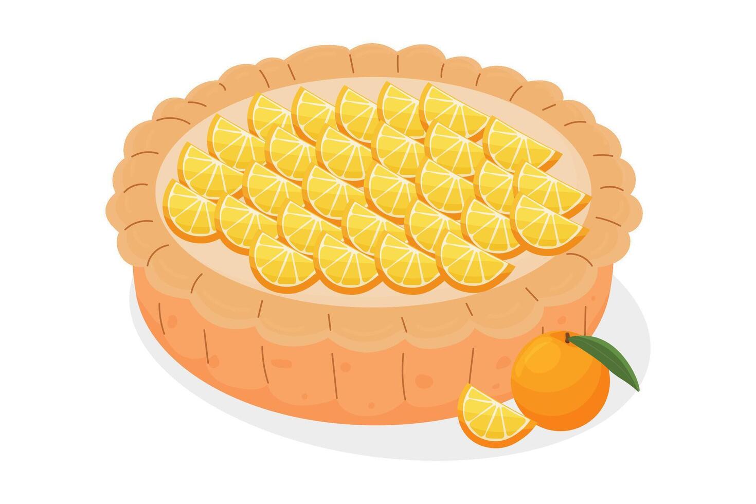 National Pie Day . a whole sweet orange pie. vector