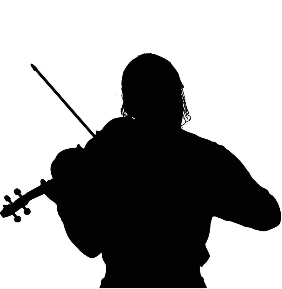 Silhouette of a musician playing a violin. A classic image of musical performance. vector