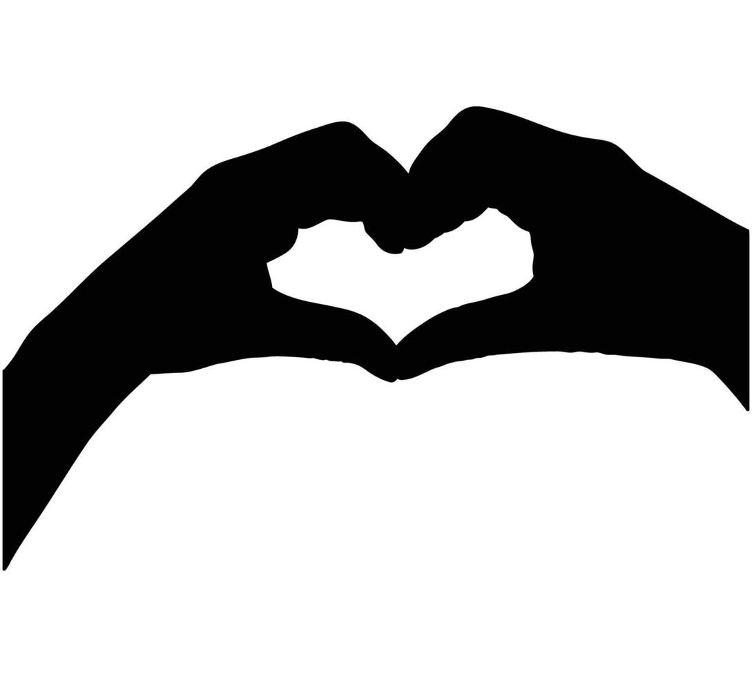Hands forming a heart shape, a symbol of love and affection. vector