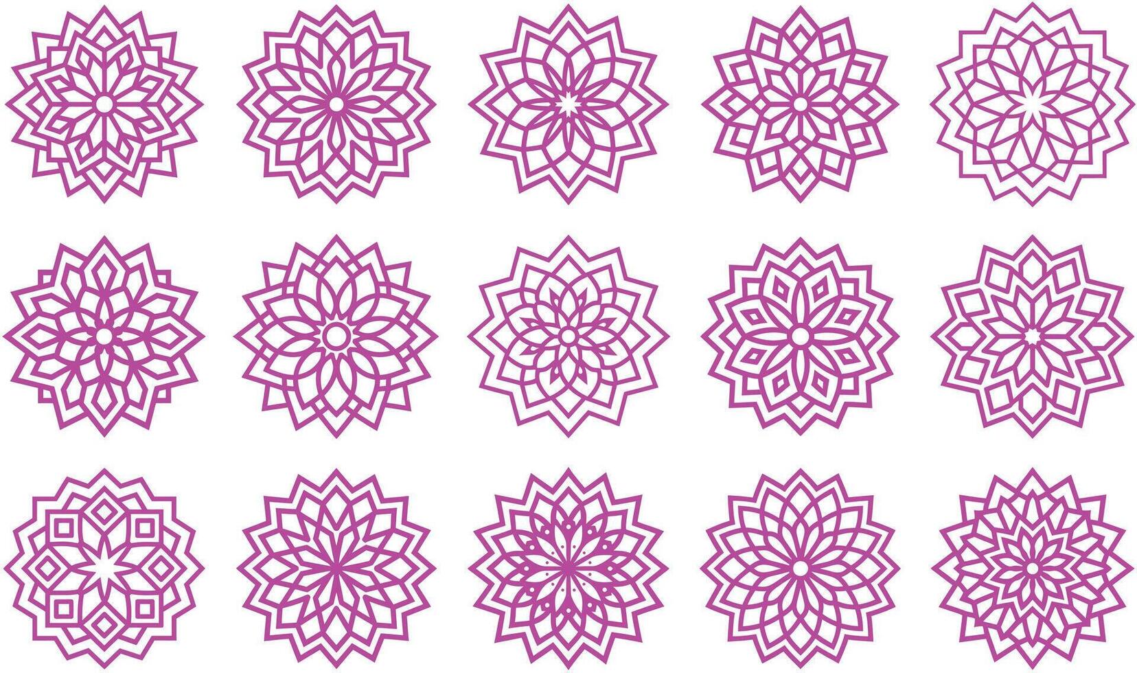 Cultural Mandala Decorative Pack vector