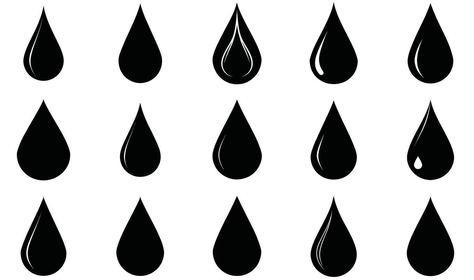 Minimalist Rain Drop Symbol Collection vector