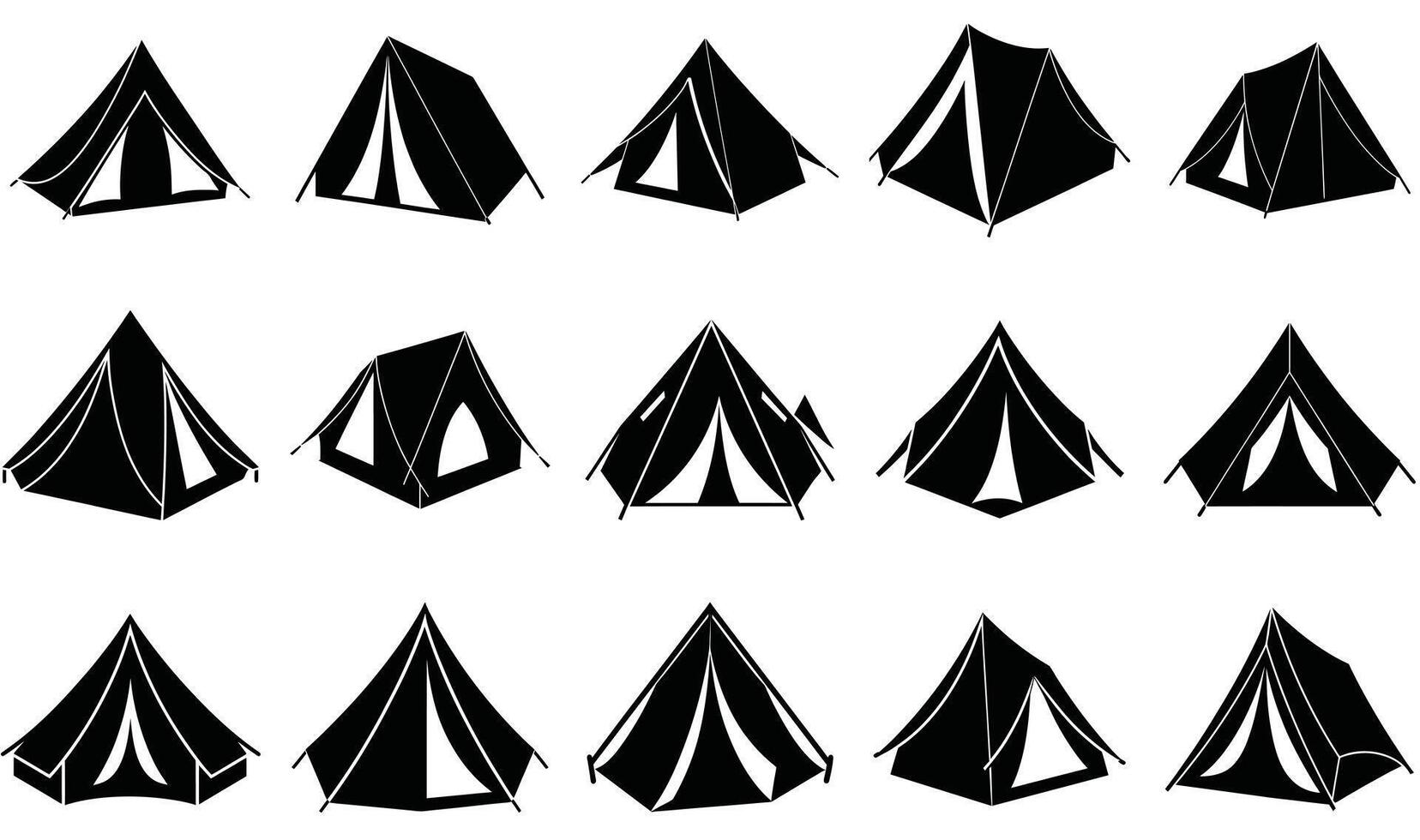 Minimalist Tent Illustrations Pack vector