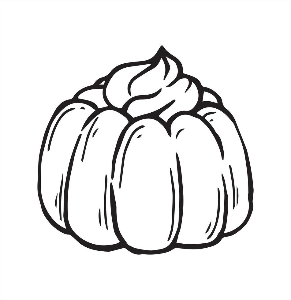 illustration in doodle style. homemade pudding vector