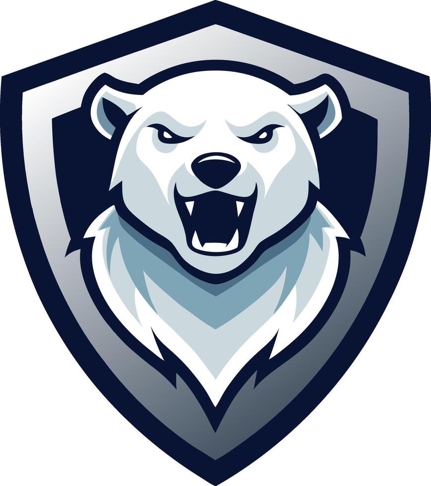 Polar Bear Logo For Gaming vector