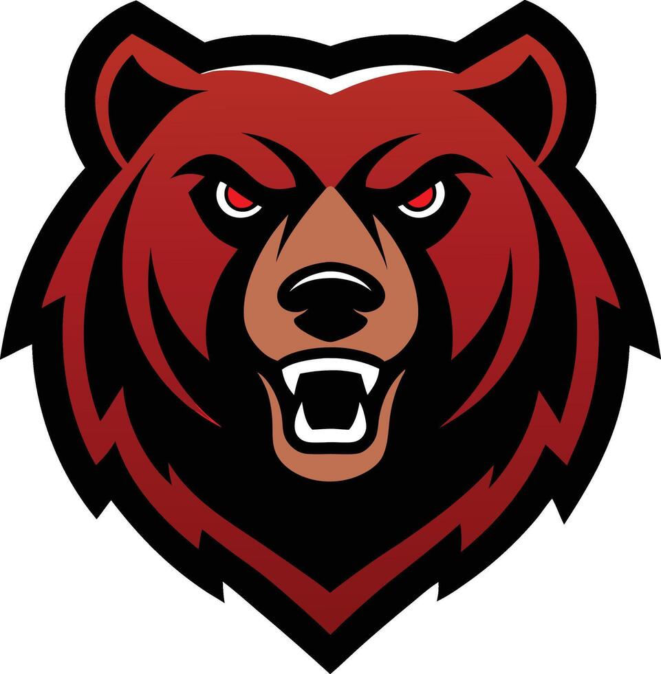 Angry Bear with Red Eyes vector