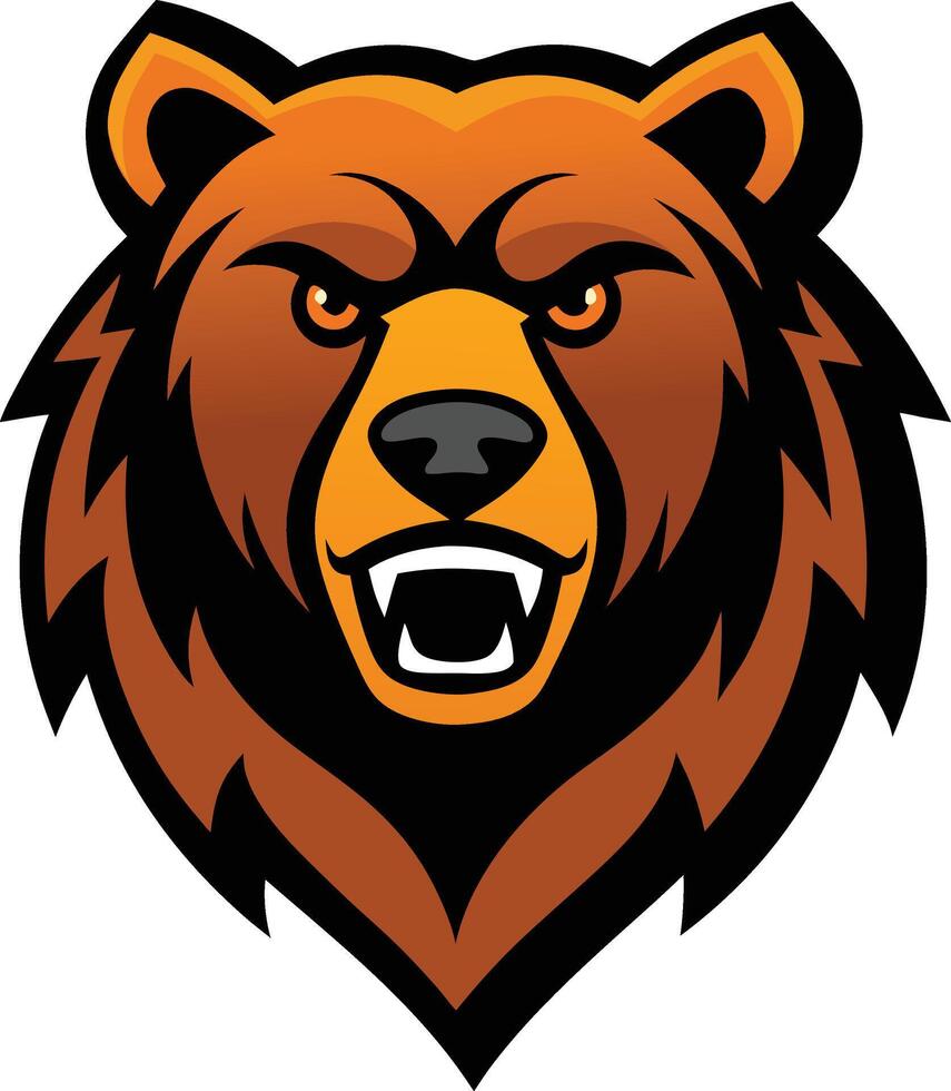 Digital Bear Head Artwork vector