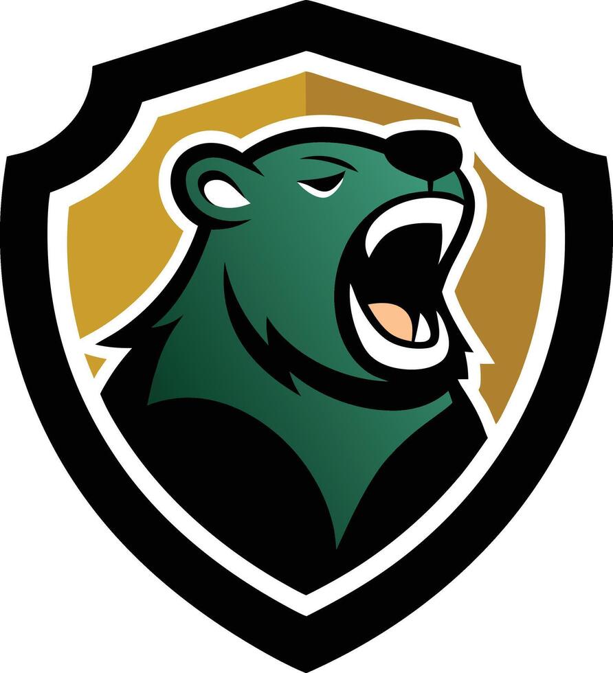 Bear Head Monogram Design vector