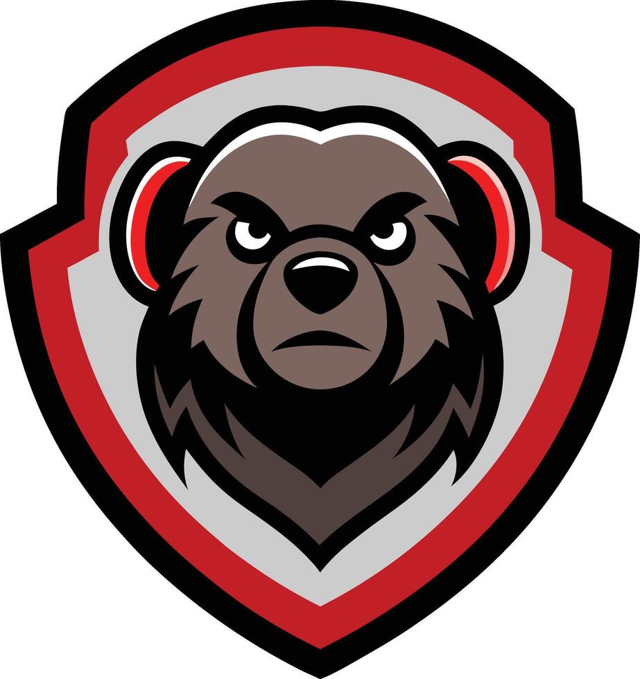 Bear with Shield Emblem vector