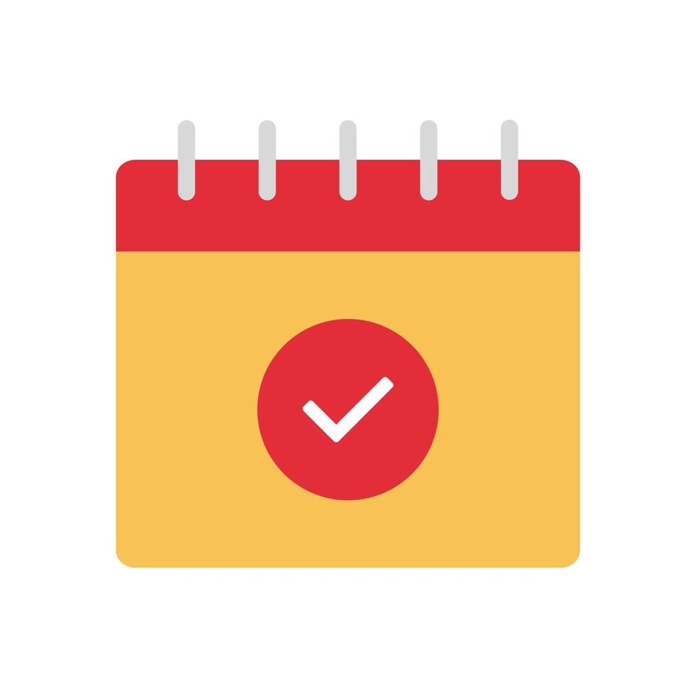 Calendar checklist complete flat design schedule icon vector