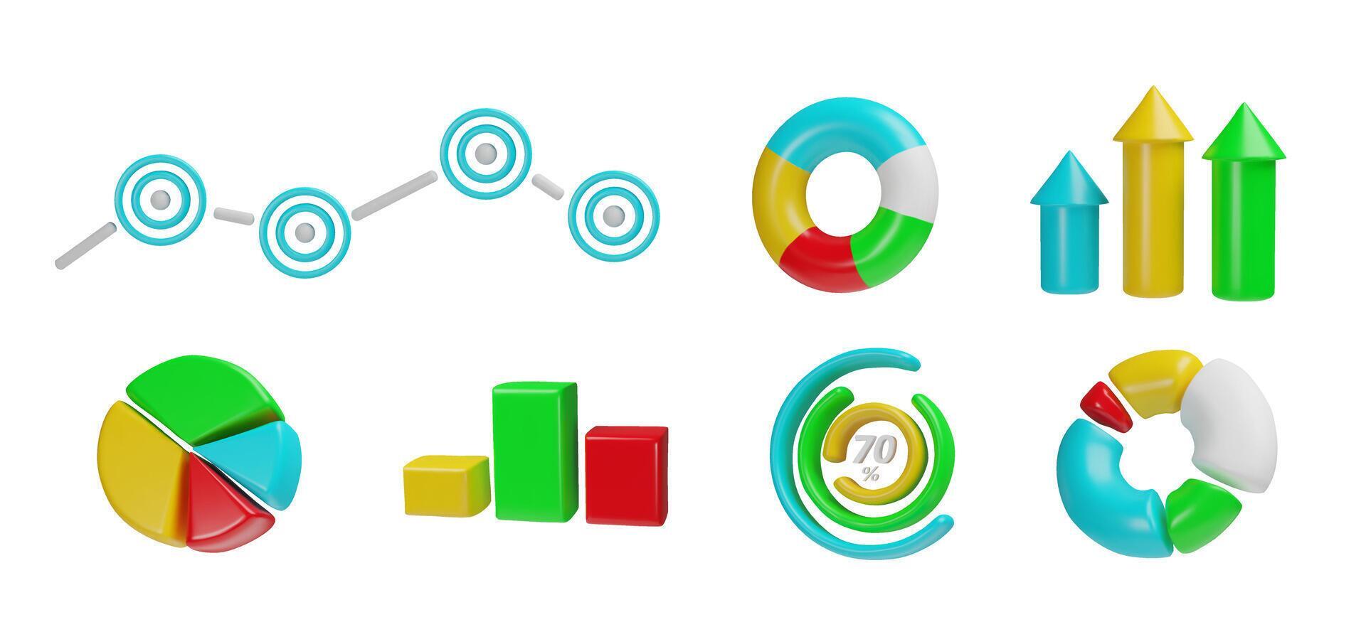 3d render infographic set. Three-dimensional diagram collection ...