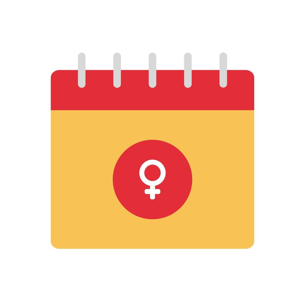female gender icon on calendar appointment flat design vector