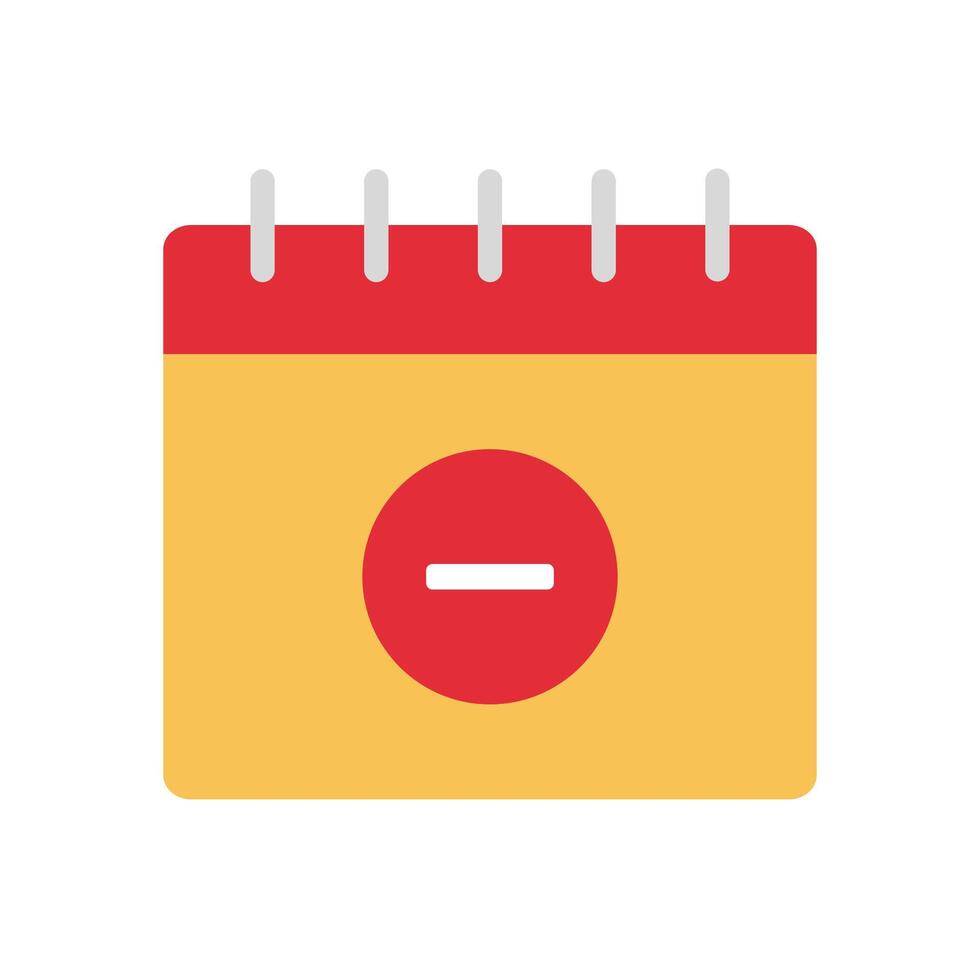 Calendar Minus flat icon design vector