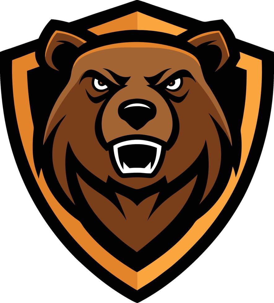 Bear Face Badge Design vector