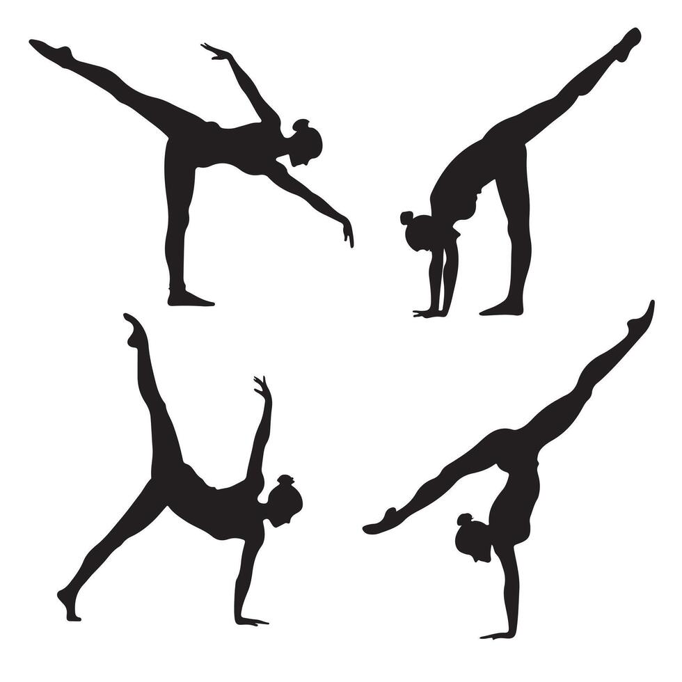 Gymnastics Silhouette Collection Icons vector