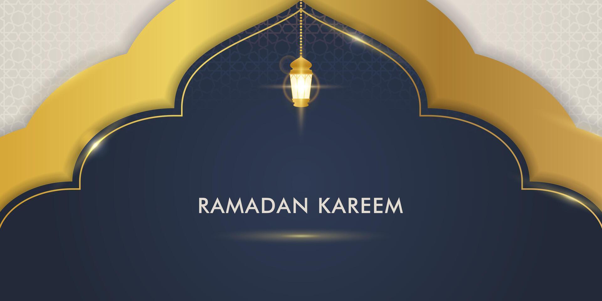 Islamic Ramadan Kareem background with lantern vector
