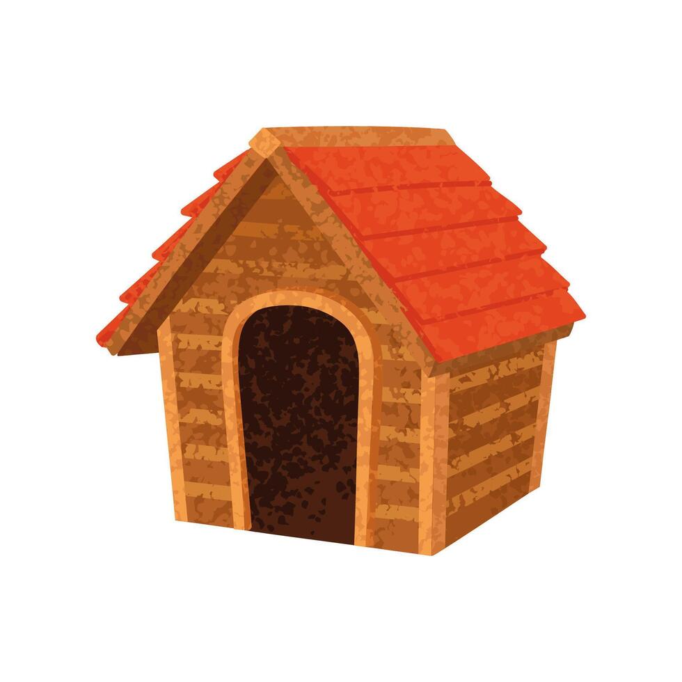 Colorful Illustration of Doghouse Isolated on White Background vector