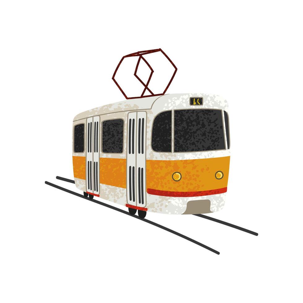 Colorful Illustration of Retro Tram Isolated on White Background vector