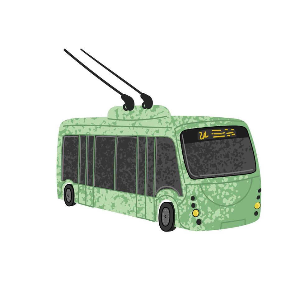 Colorful Illustration of Trolleybus Isolated on White Background vector