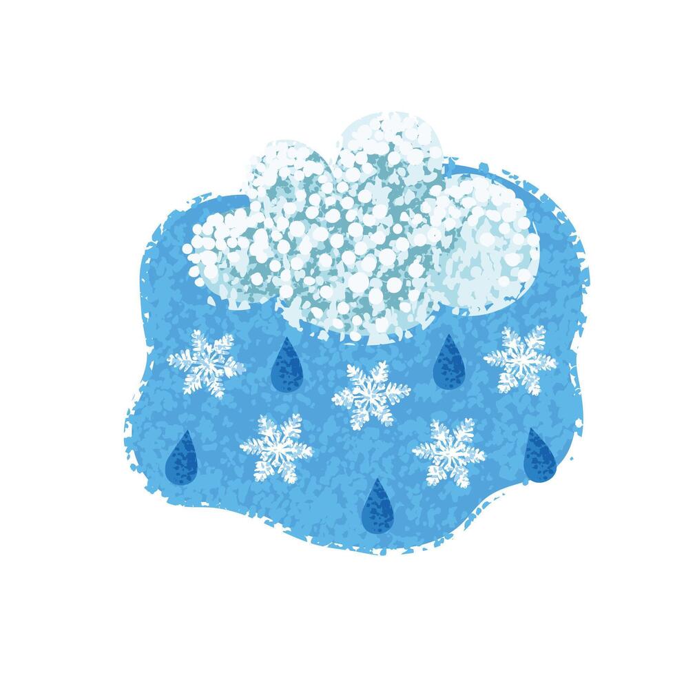 Colorful Illustration of Snow and Rain Isolated on White Background vector