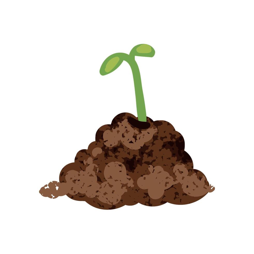 Colorful Illustration of Small Sprout Isolated on White Background vector