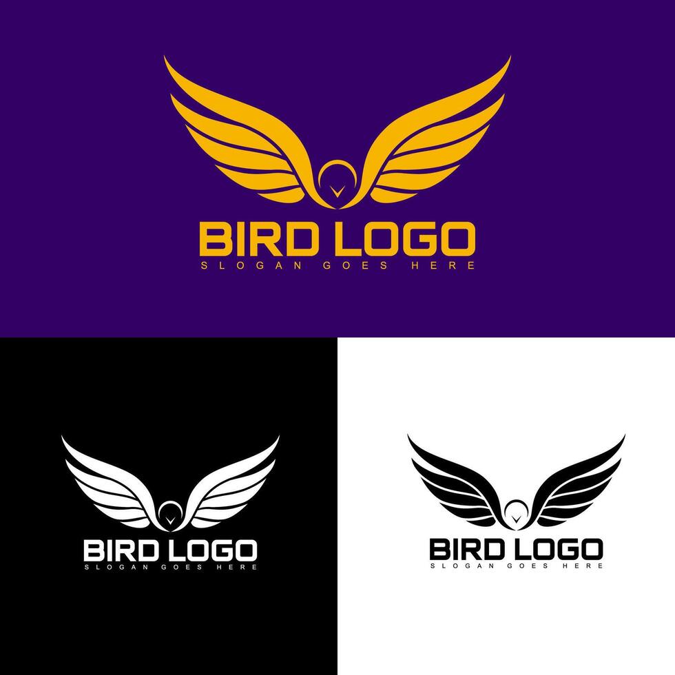 Wings Bird logo design for modern business simple minimalist and clean design vector