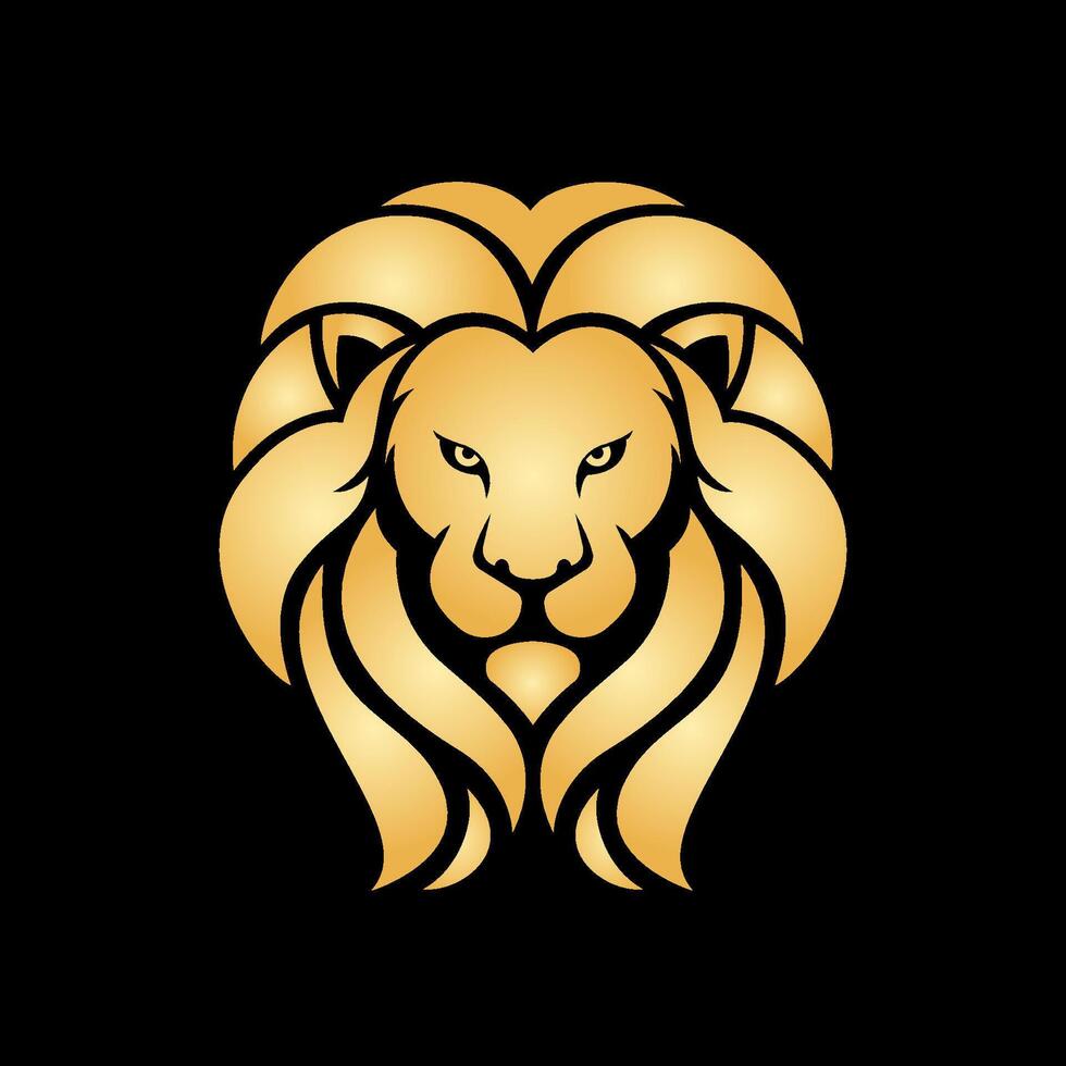 Elegant Lion Head Logo Design vector