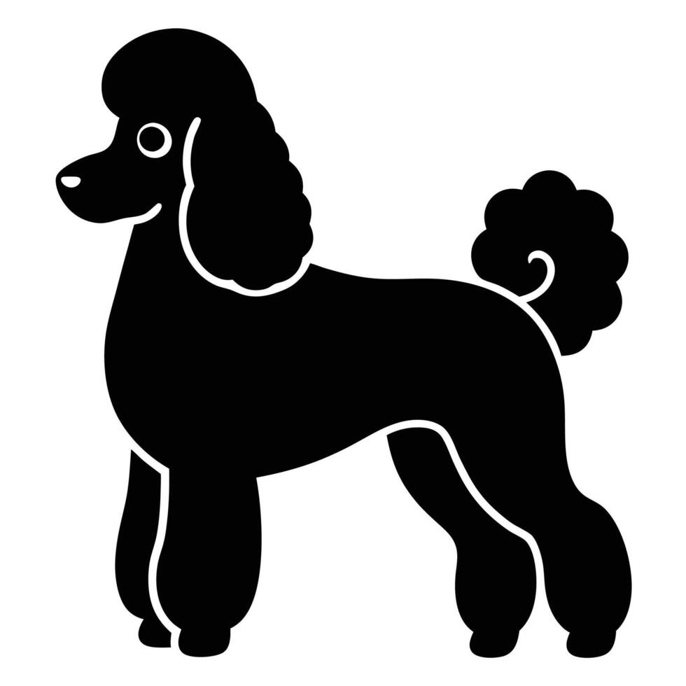 Poodle dog silhouette Graphic Art icon for pet design, logo or illustration vector