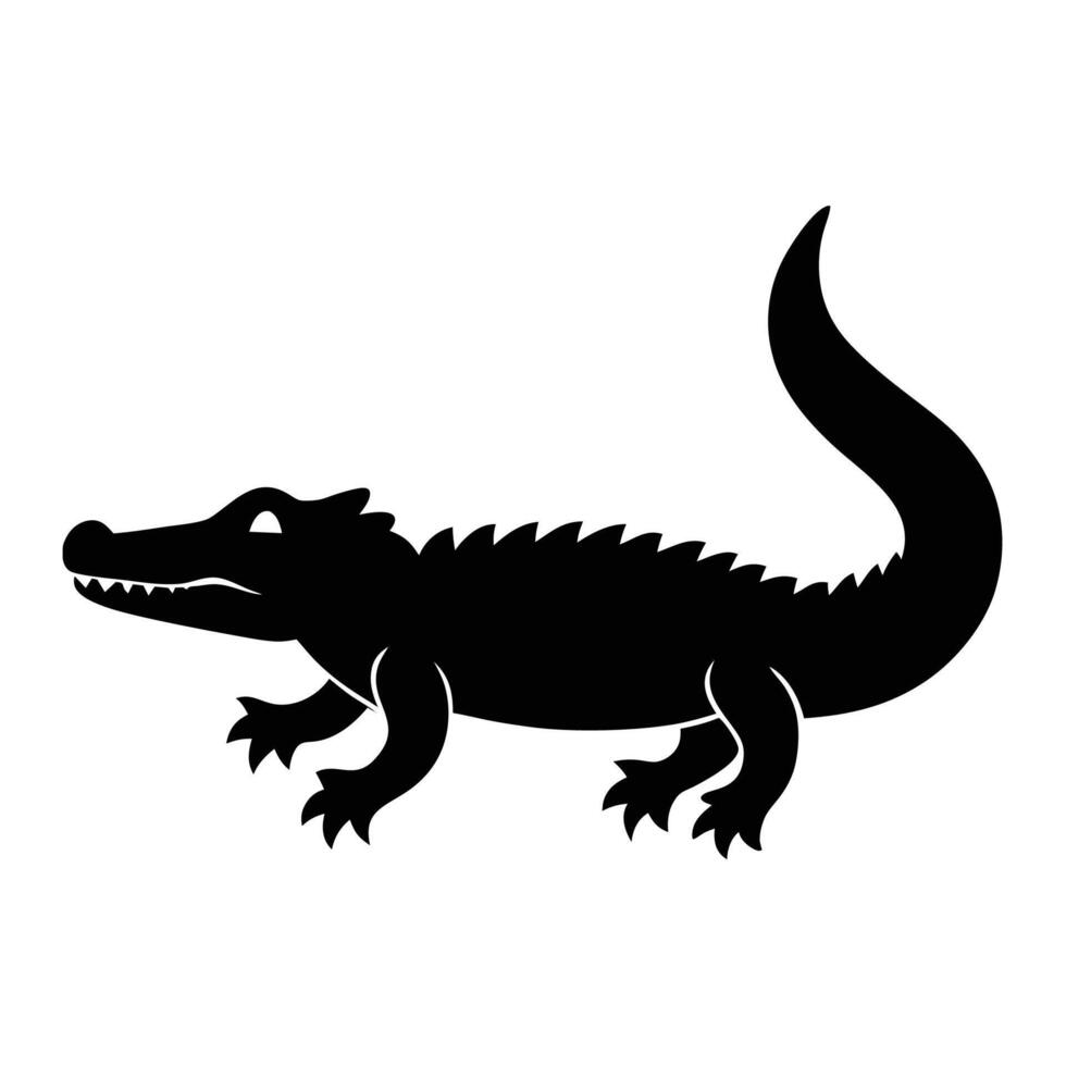 Graphic Art Alligator Silhouette Icon for Wildlife Illustrations vector