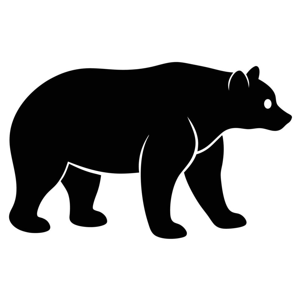 Eco Friendly Bear Silhouette Icon for Nature Illustrations vector