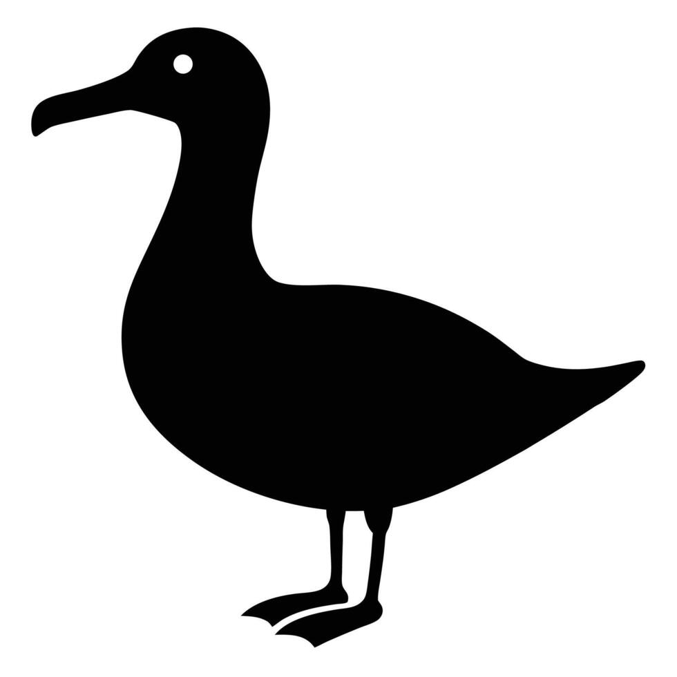Delightful Albatross Silhouette Icon for Tropical and Oceanic Wildlife Designs vector