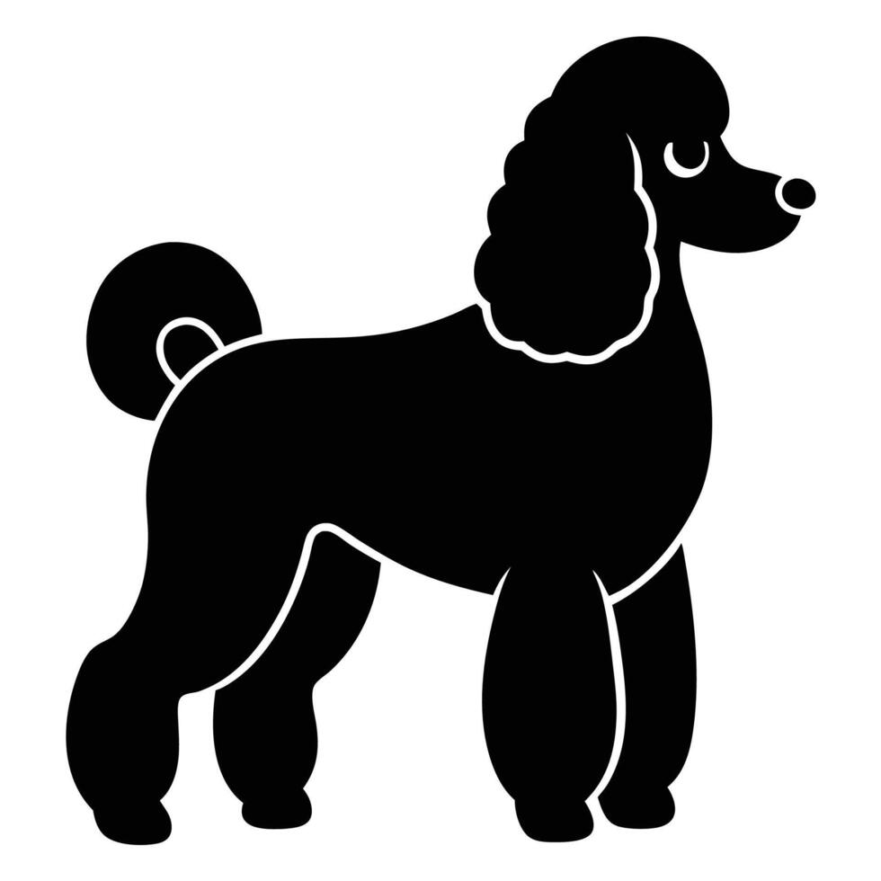 Stylish poodle dog silhouette icon for modern logos and pet branding vector