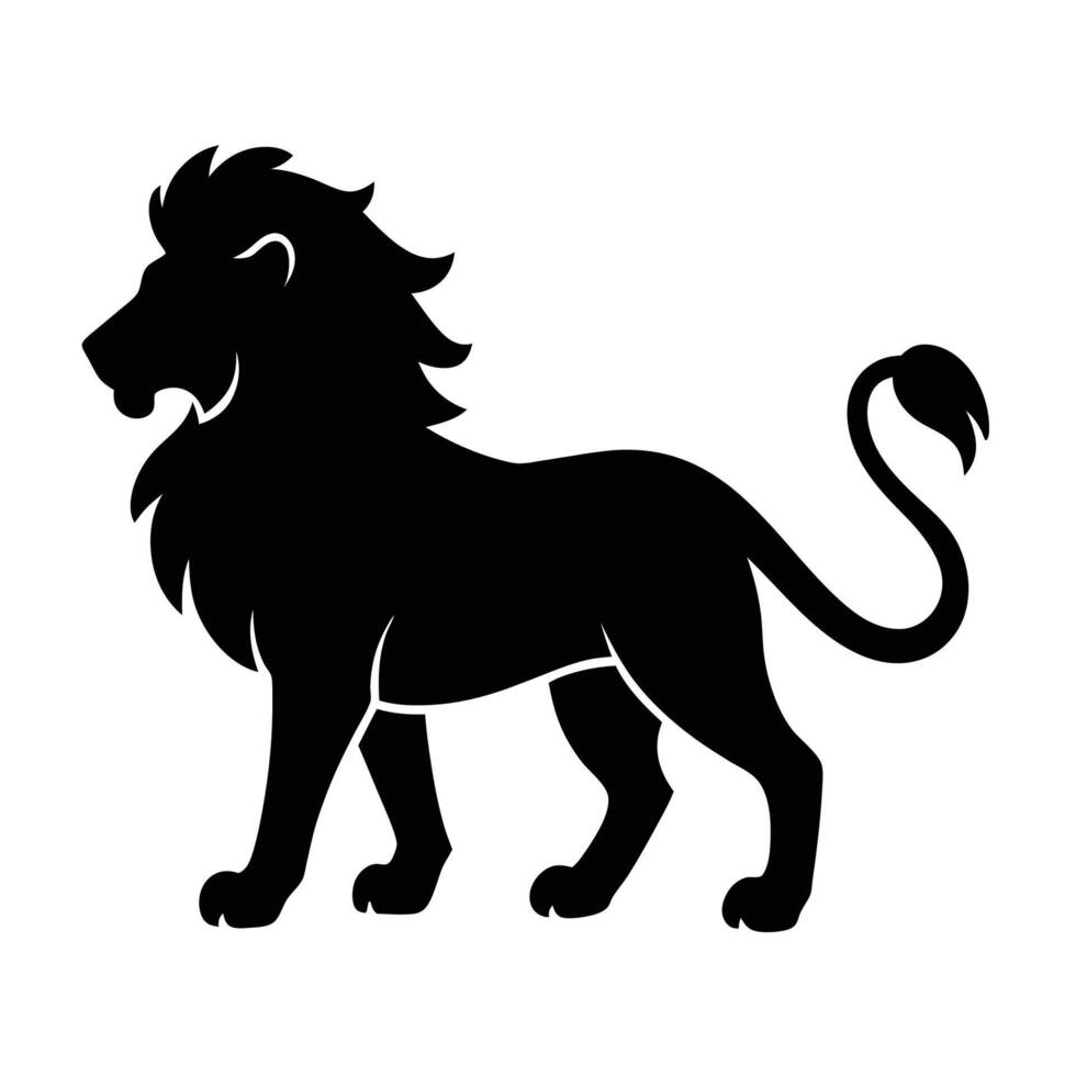 Majestic Lion Silhouette Icon for Animal Illustrations and Designs vector