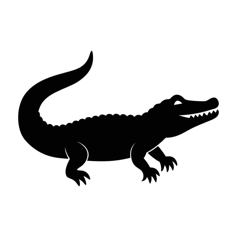 Alligator Silhouette Icon Graphic Art for Ecological and Environmental Projects vector