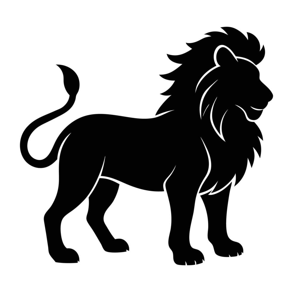Creative Lion Silhouette Icon for Fun Logos and Graphic Illustrations vector