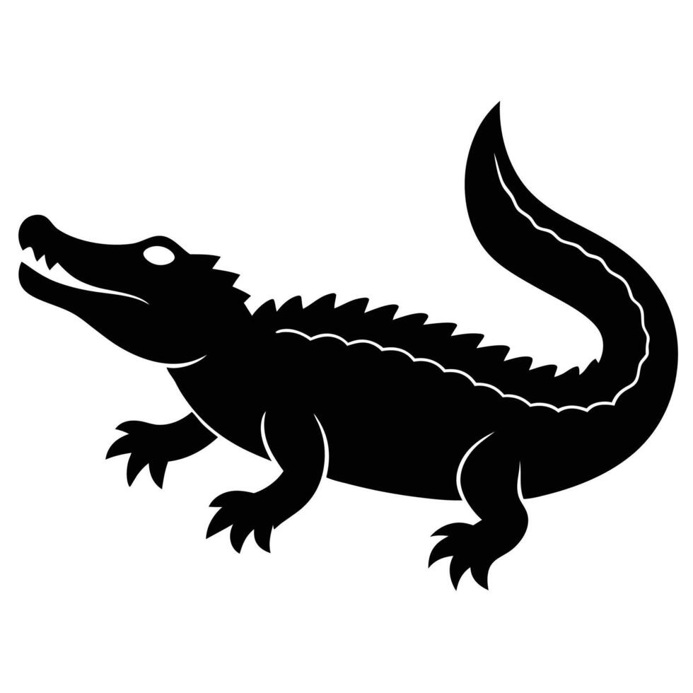 Creative Alligator Silhouette Icon for Wildlife Enthusiasts vector