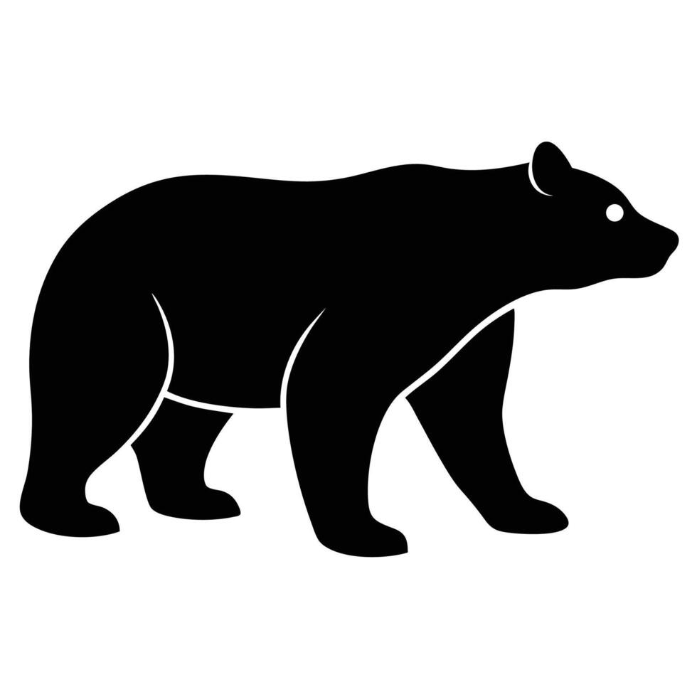 Bear Silhouette Icon for Nature, Wildlife, and Forest Illustrations vector