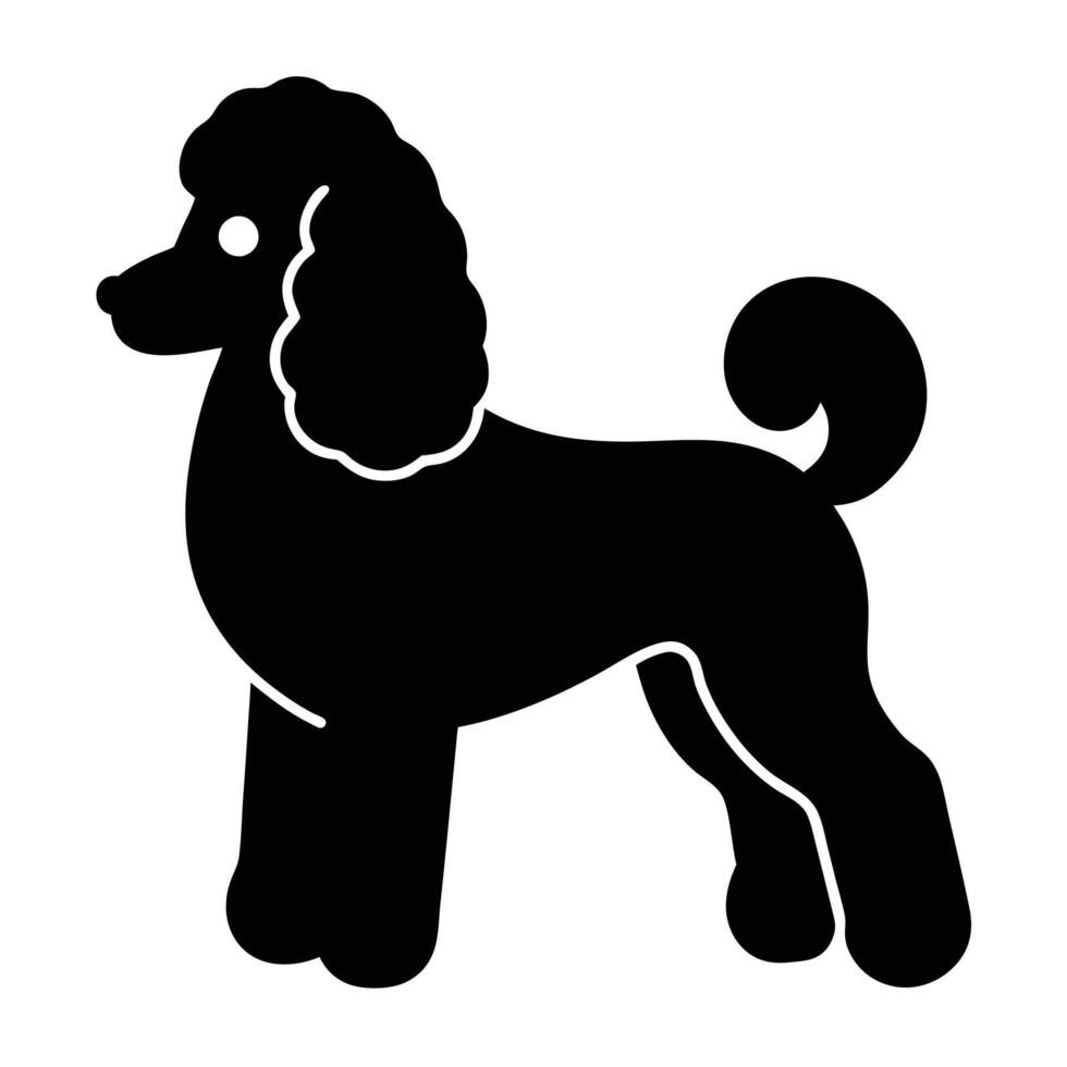 Simple poodle dog silhouette perfect for minimal logos and pet designs vector