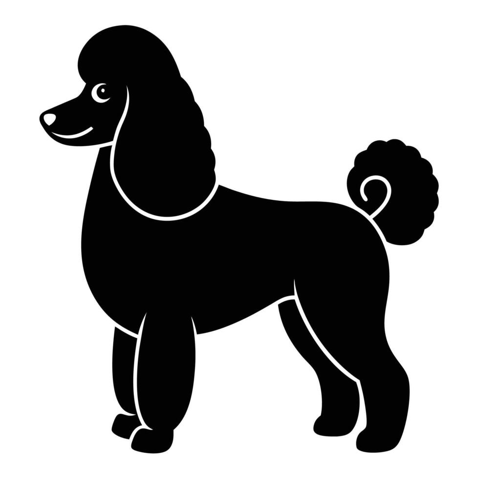 Minimalistic poodle dog silhouette icon perfect for creative logos and designs vector