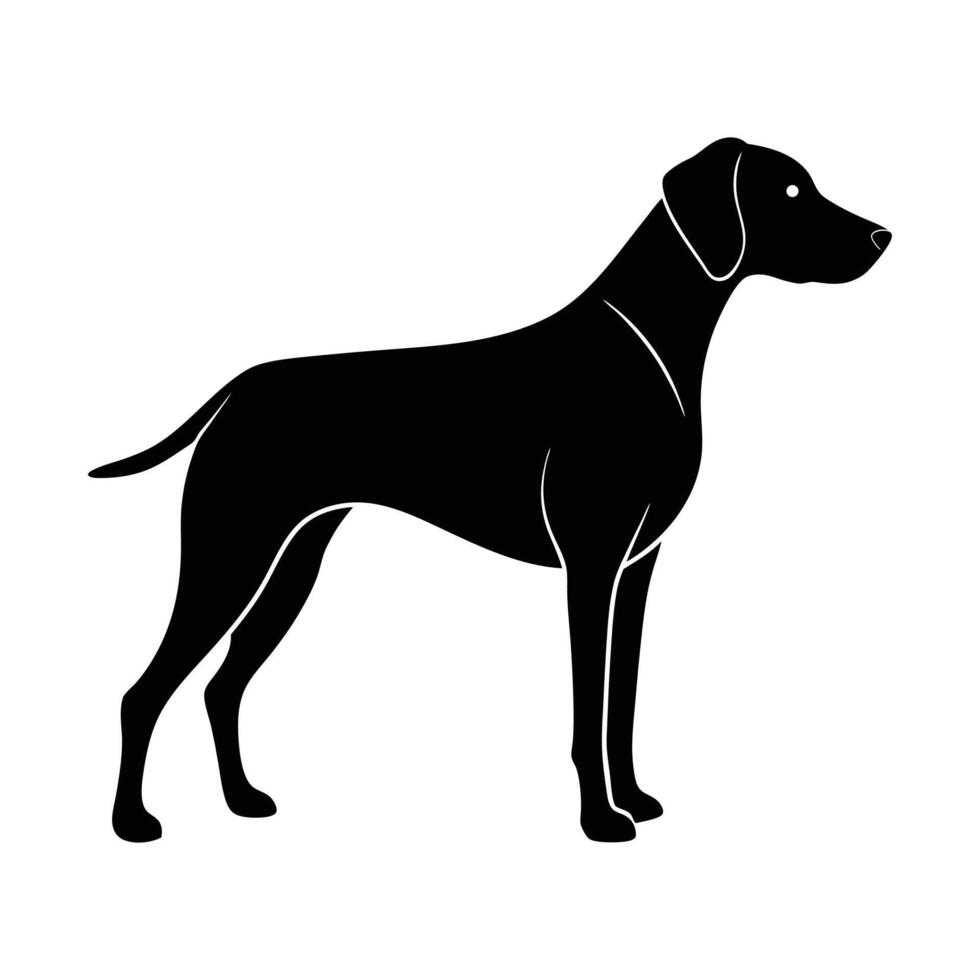 Simple German Shorthaired Pointer Dog Silhouette Icon vector