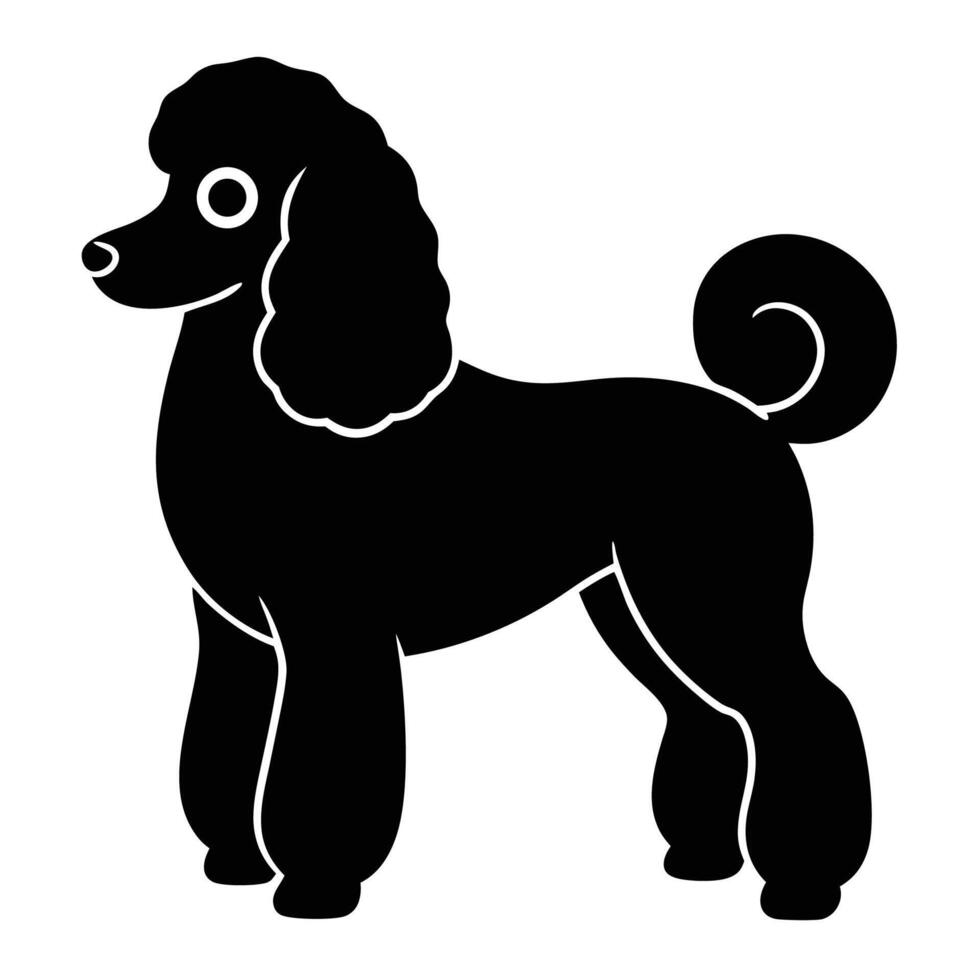Stylish poodle dog silhouette icon with a creative design concept for logos vector