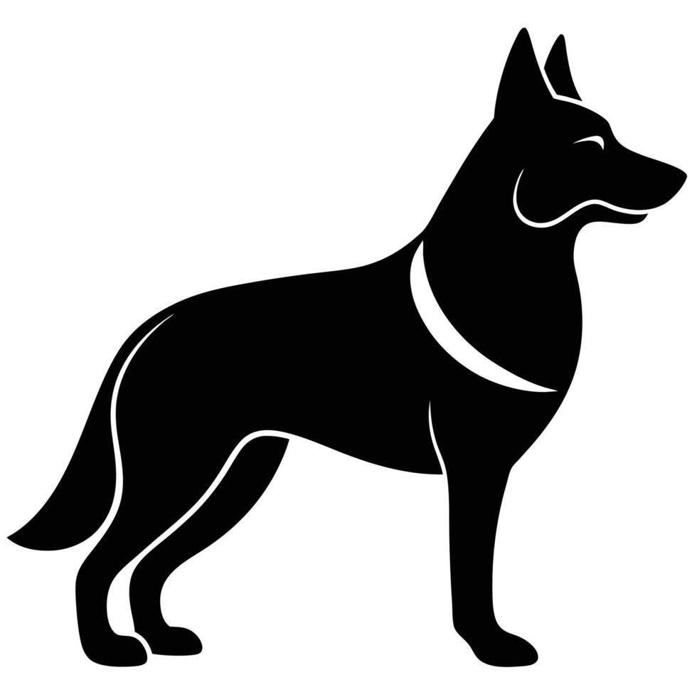 Icon of a German Shepherd Dog in Silhouette vector