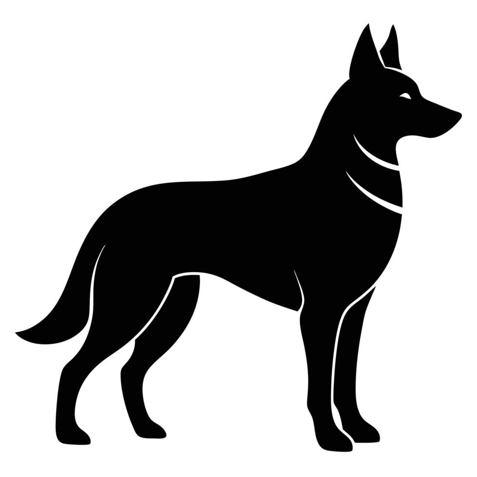 Silhouette Icon of a German Shepherd Dog vector