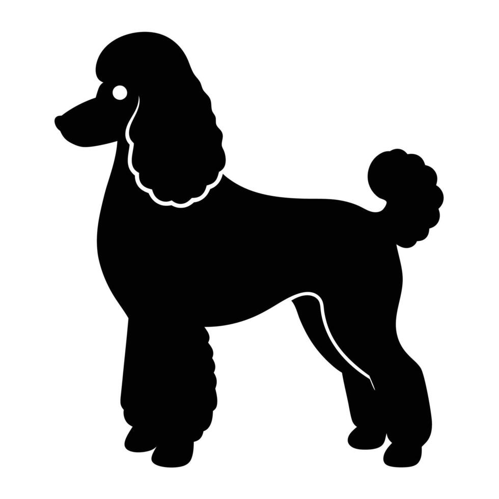 Creative poodle dog silhouette design for logo, pet branding and digital illustrations vector