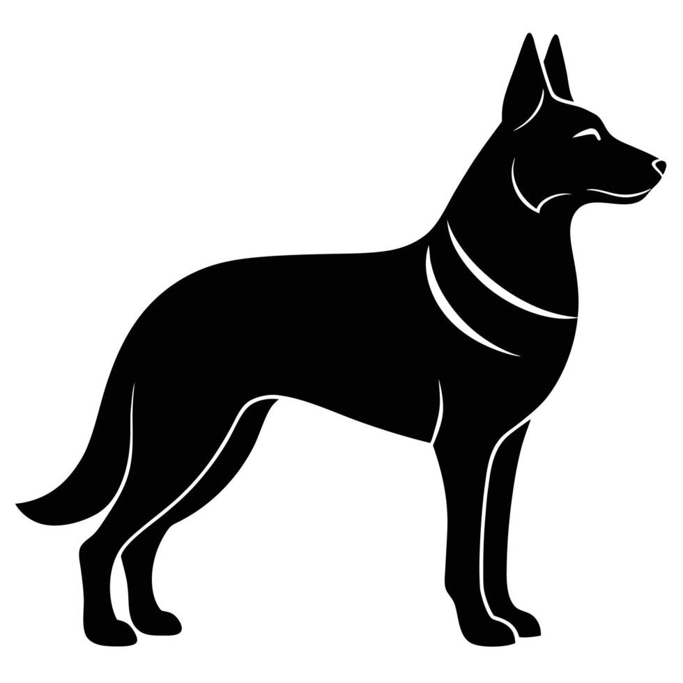 Outline Icon of a German Shepherd Dog vector