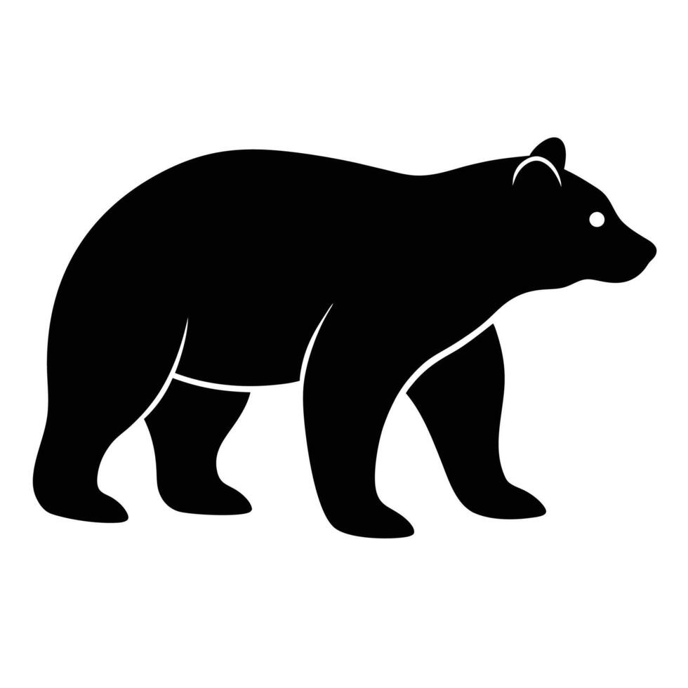 Creative Bear Silhouette Icon for Nature Projects vector