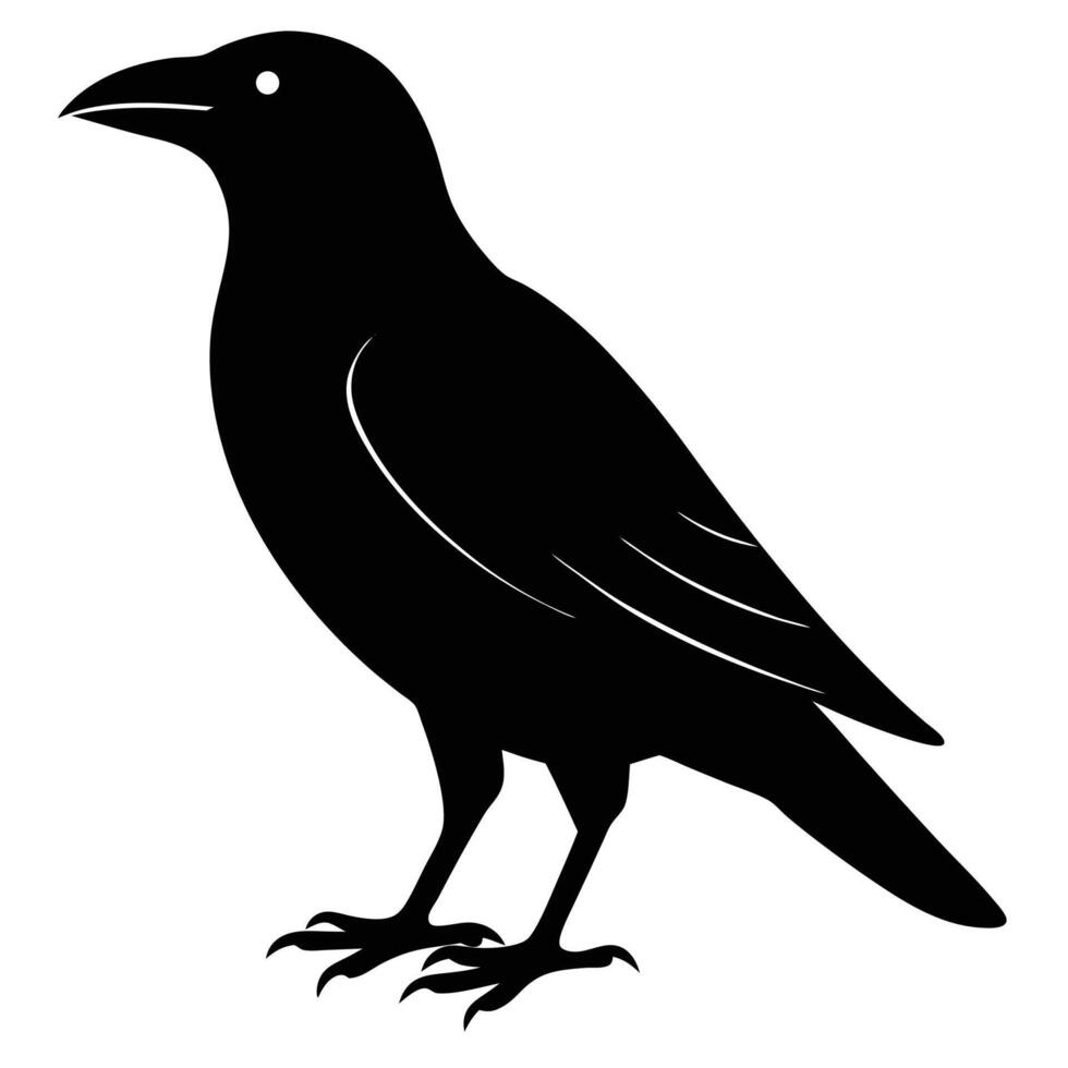 Creative Crow Silhouette Art Icon for Eco Friendly Bird and Wildlife Designs vector