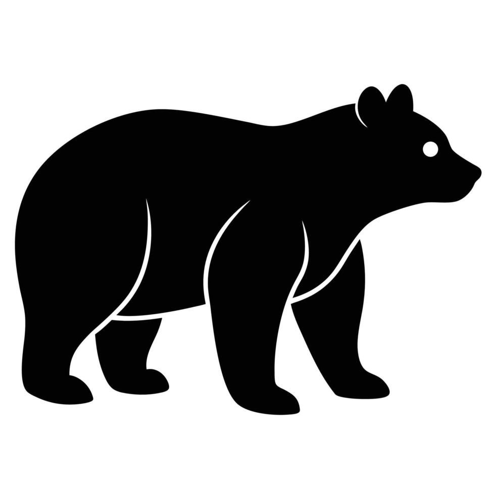 Bear Silhouette Icon for Wild Nature and Eco Projects vector