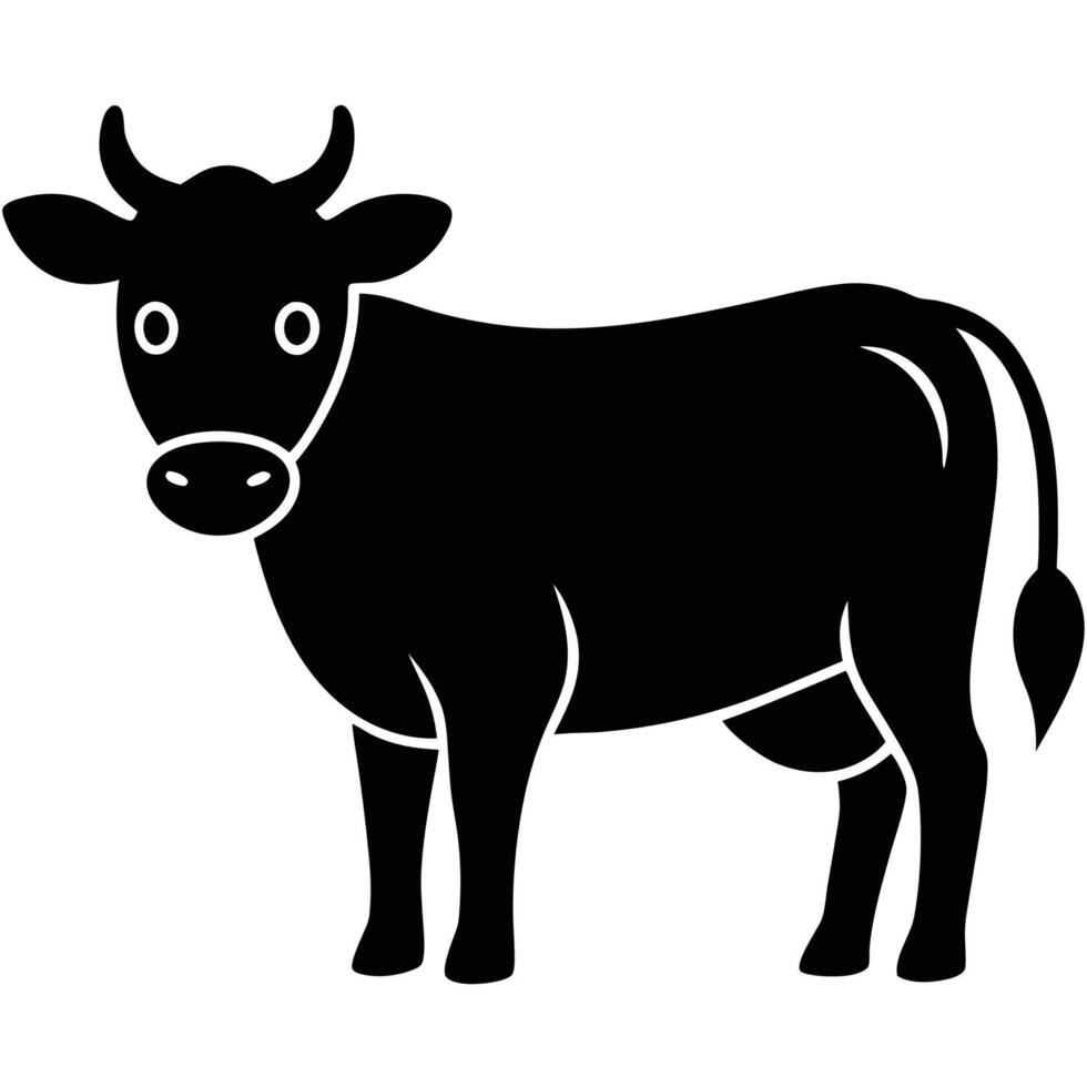 Unique Cute Cow Silhouette Icon for Fun and Farm Design Projects vector